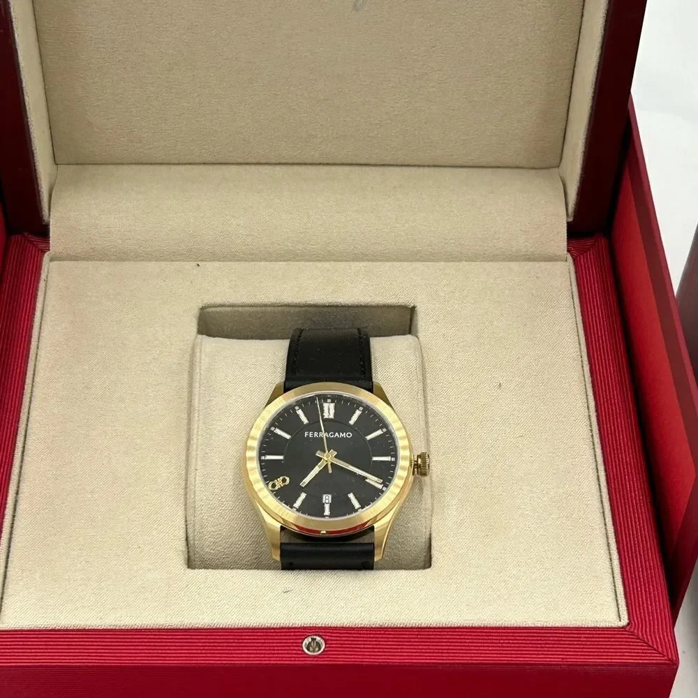 Men's Salvatore Ferragamo, Swiss watch 42 mm black strap NWT